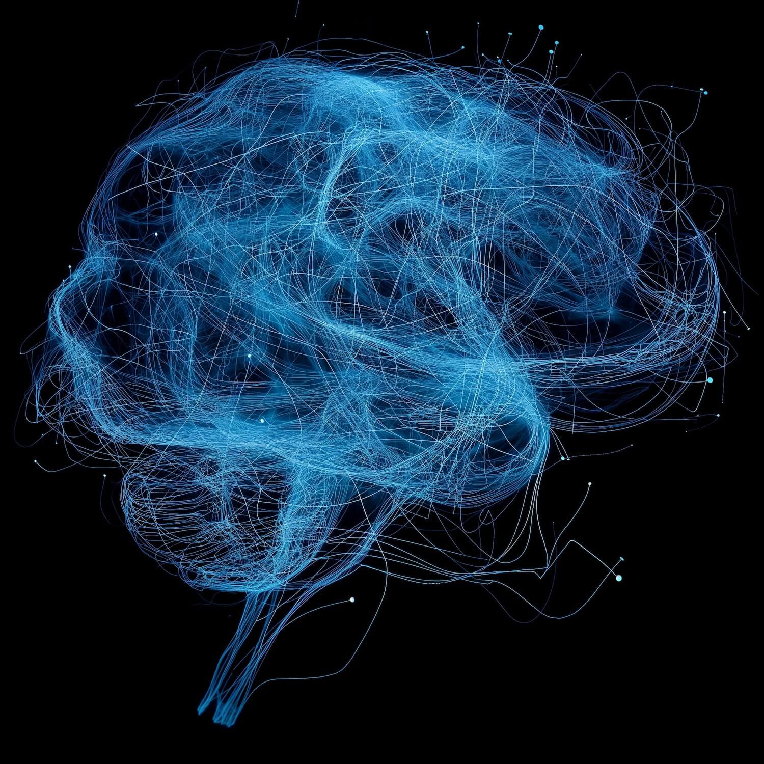 glowing scribbly blue brain